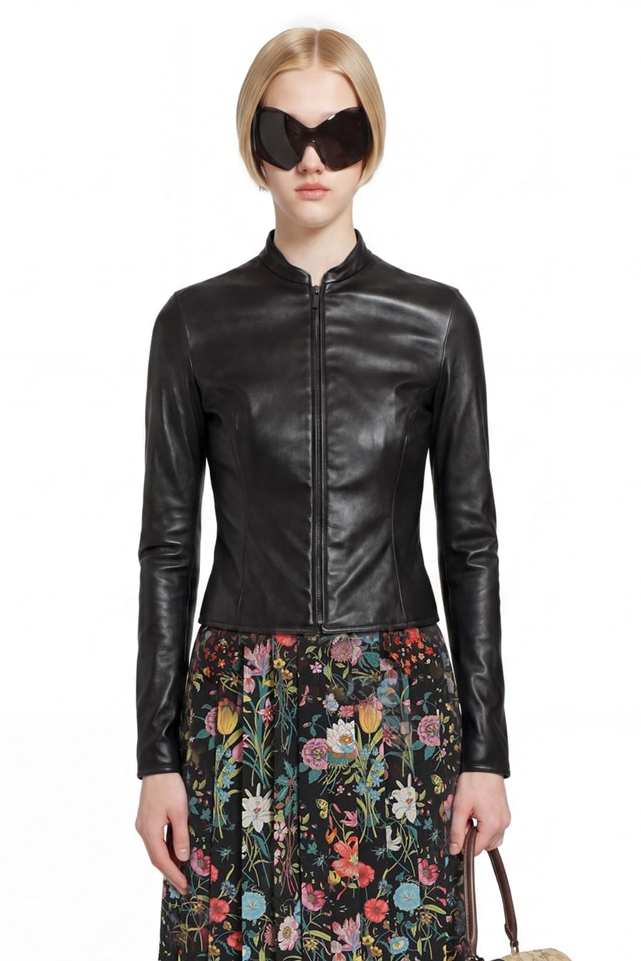 Gucci Light Stretch Leather Zip Jacket
