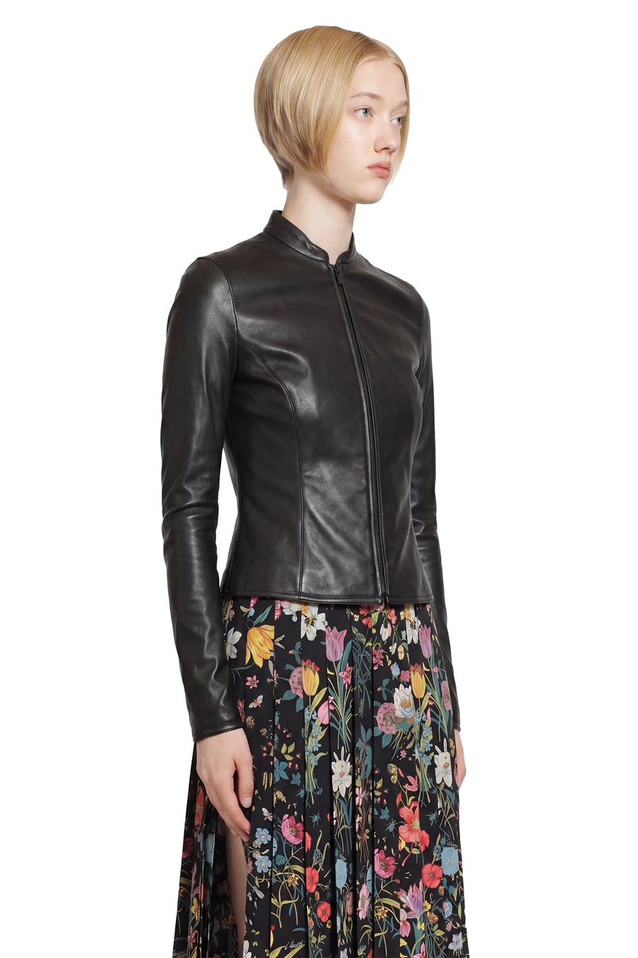 Gucci Light Stretch Leather Zip Jacket, view 3