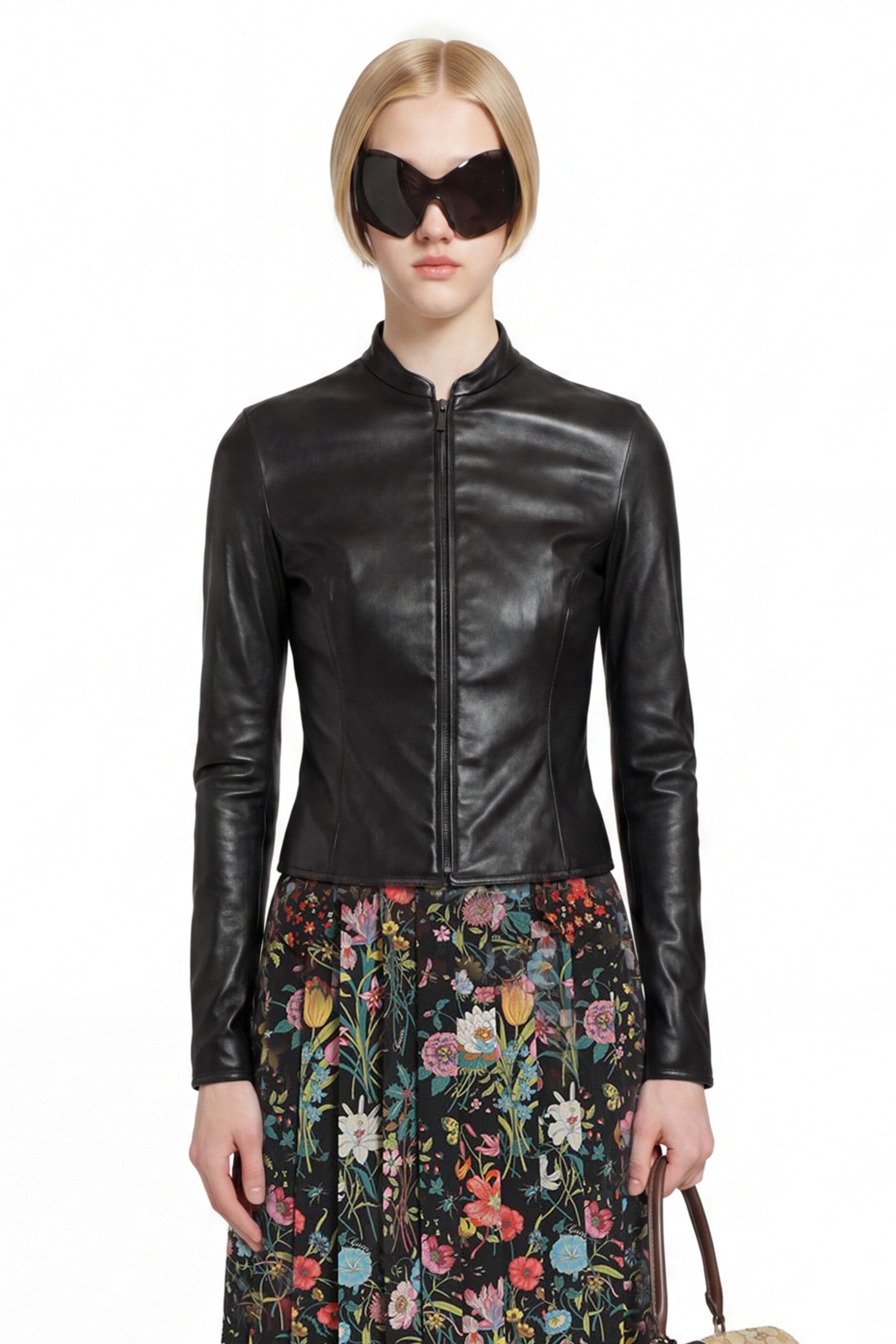 Gucci Light Stretch Leather Zip Jacket