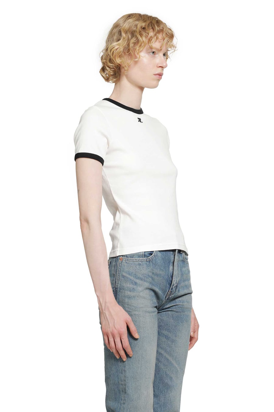 COURRÈGES Signature Contrast T-Shirt, view 3