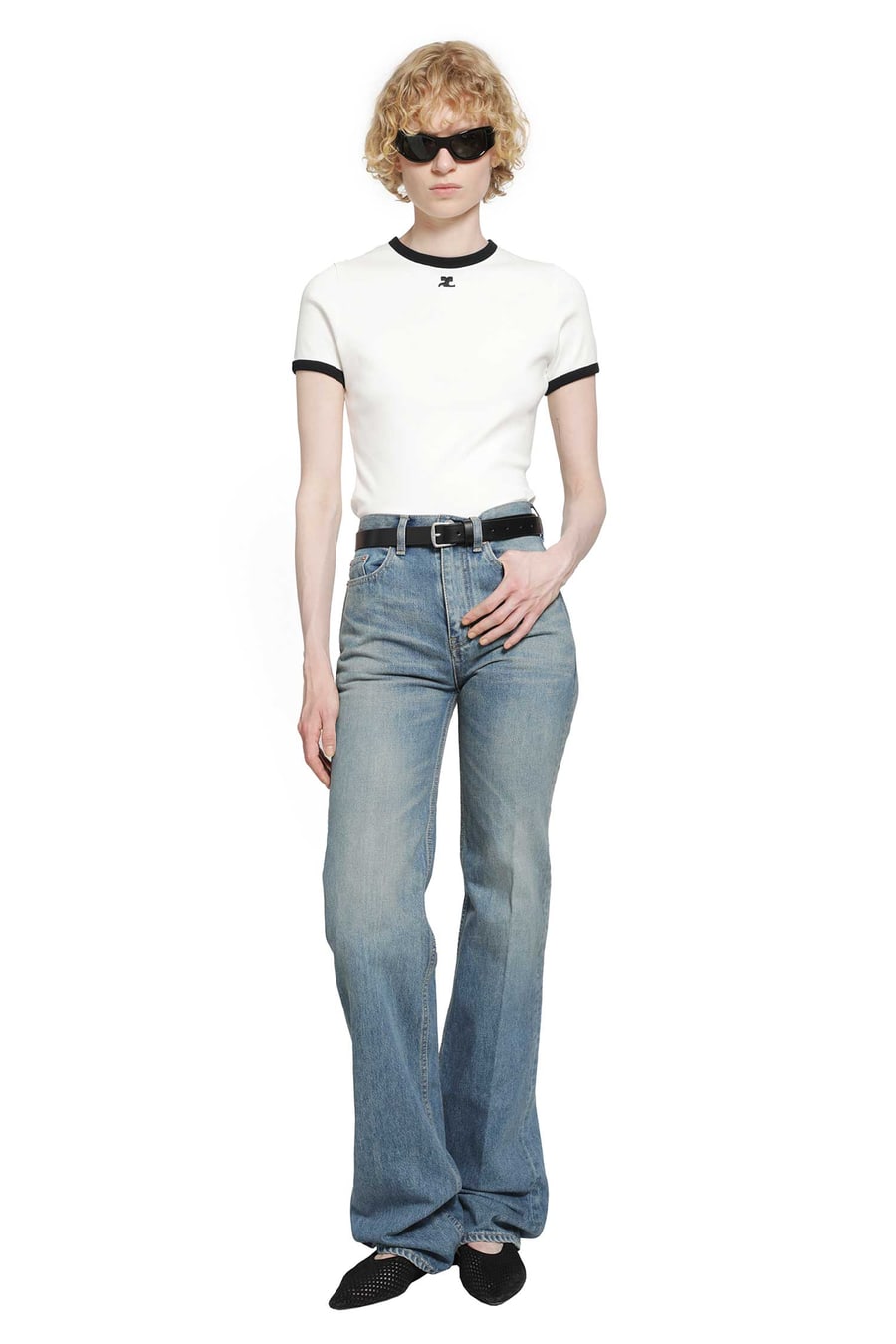 COURRÈGES Signature Contrast T-Shirt, view 5