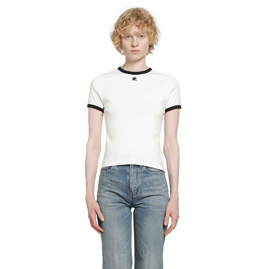 COURRÈGES Signature Contrast T-Shirt, view 6