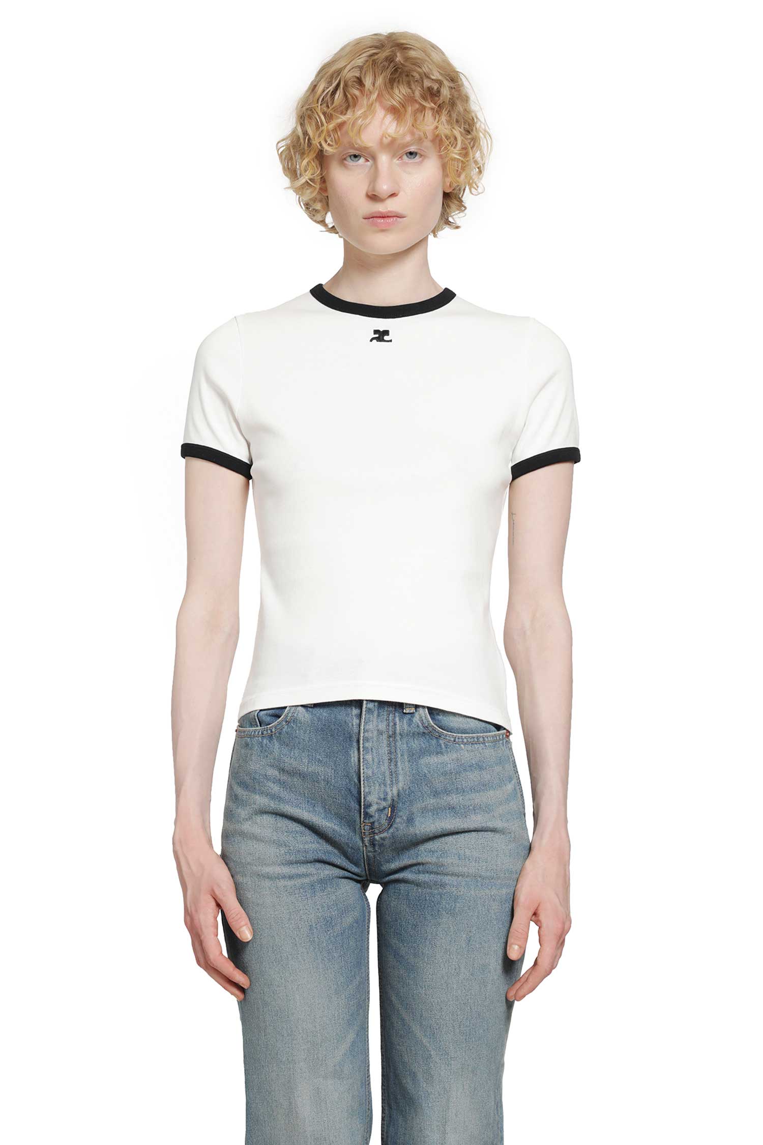 COURRÈGES Signature Contrast T-Shirt, view 2