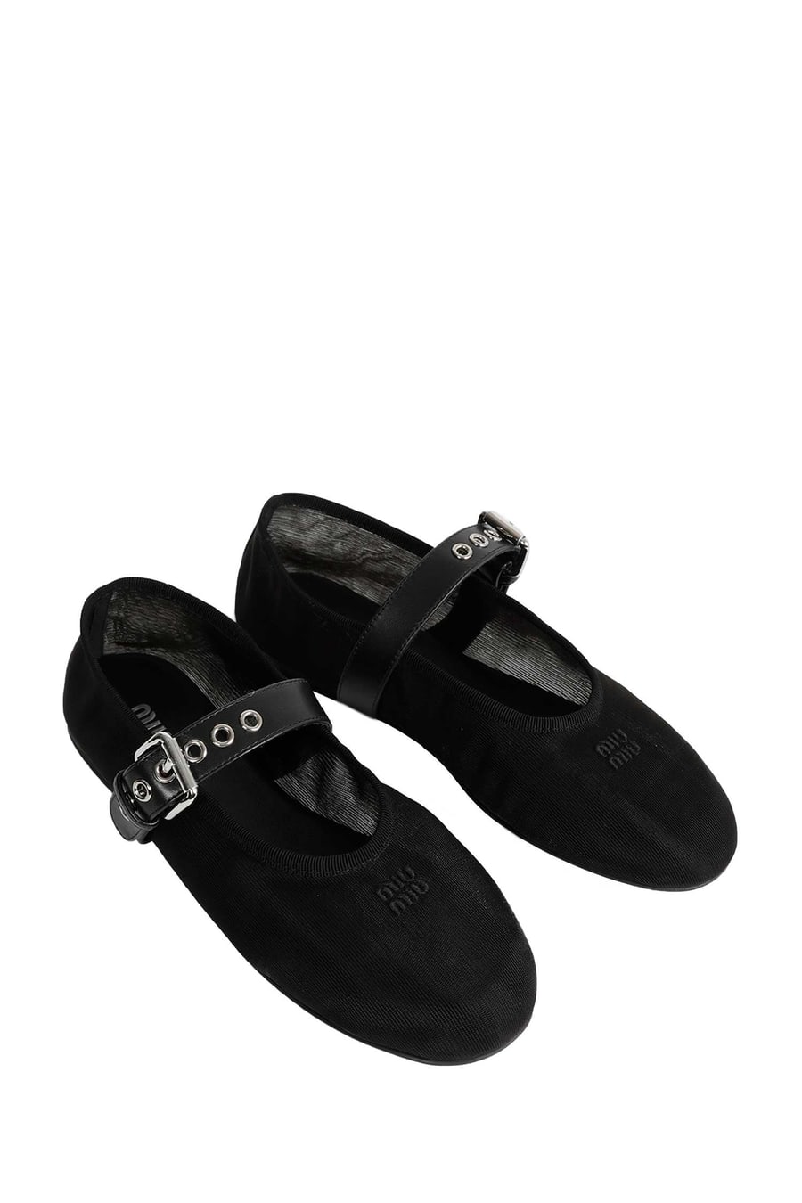 Miu Miu Mesh And Fabric Ballerinas, view 6
