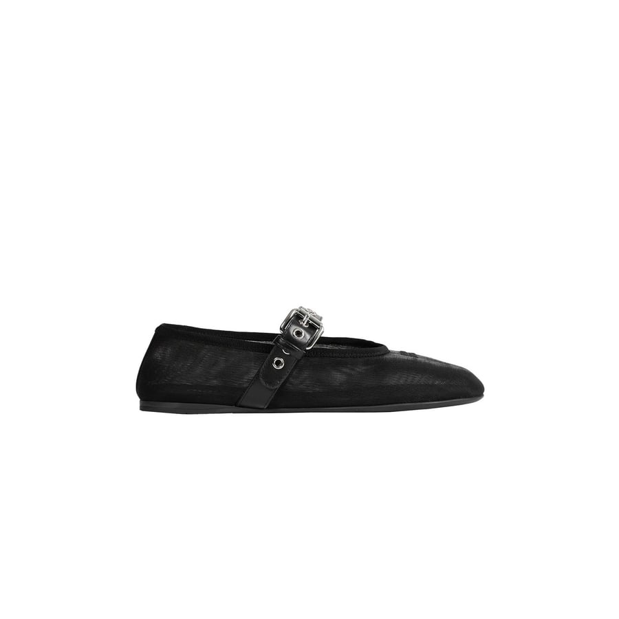 Miu Miu Mesh And Fabric Ballerinas, view 8