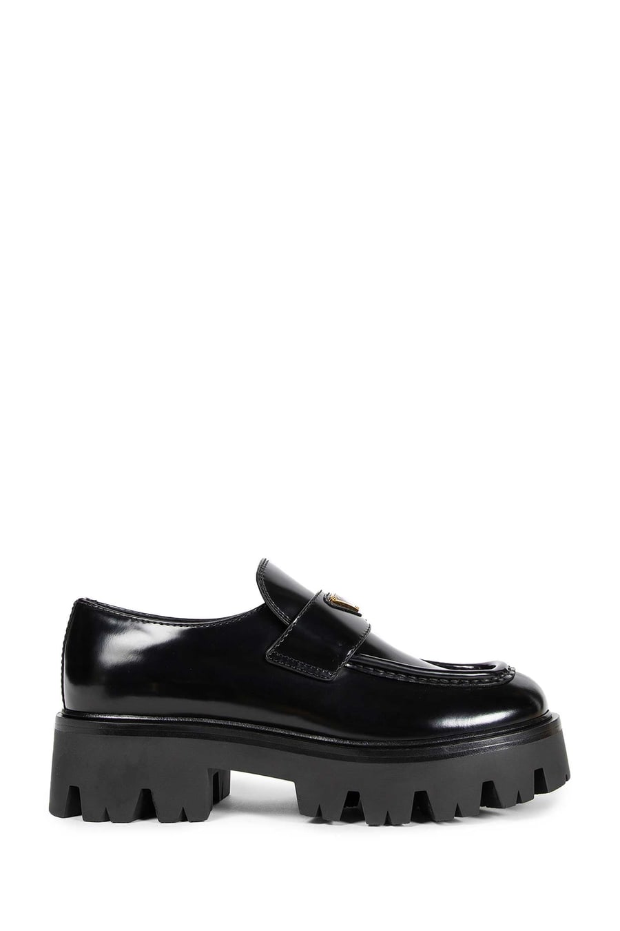 Prada Brushed Leather Platform Loafers