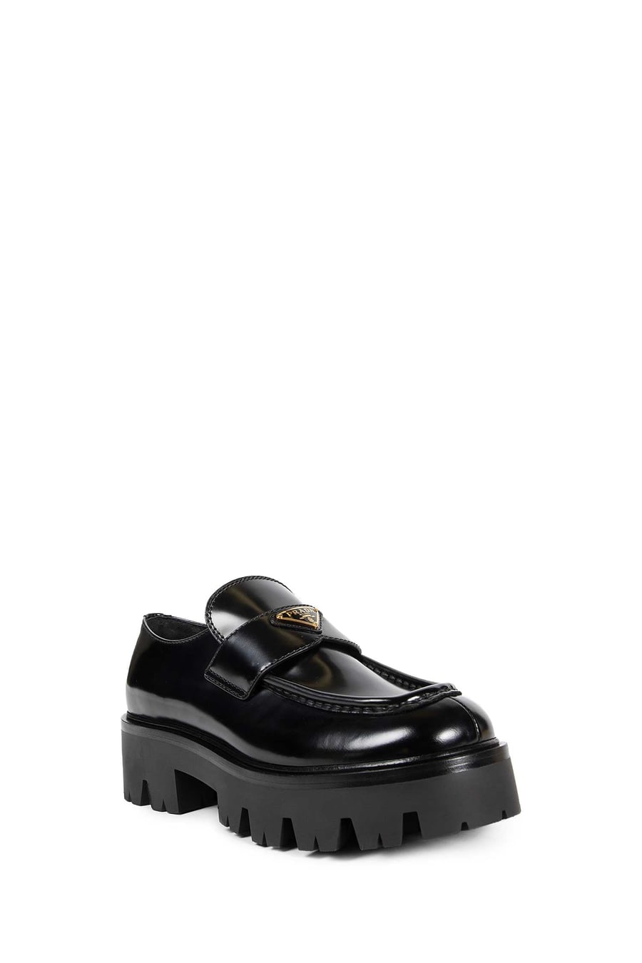 Prada Brushed Leather Platform Loafers, view 2
