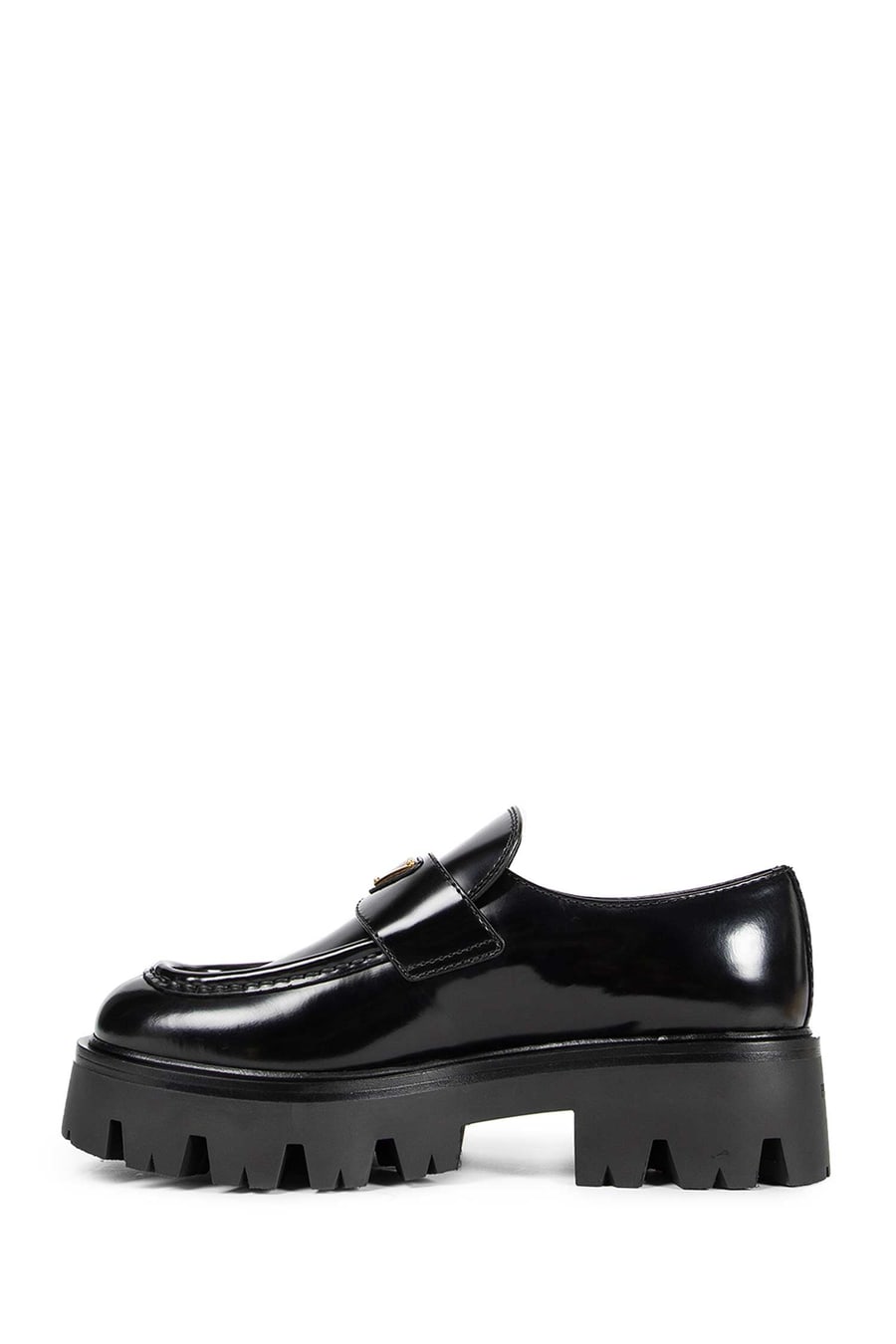 Prada Brushed Leather Platform Loafers, view 4
