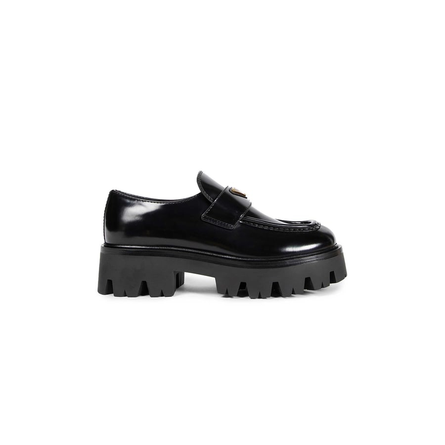 Prada Brushed Leather Platform Loafers, view 8