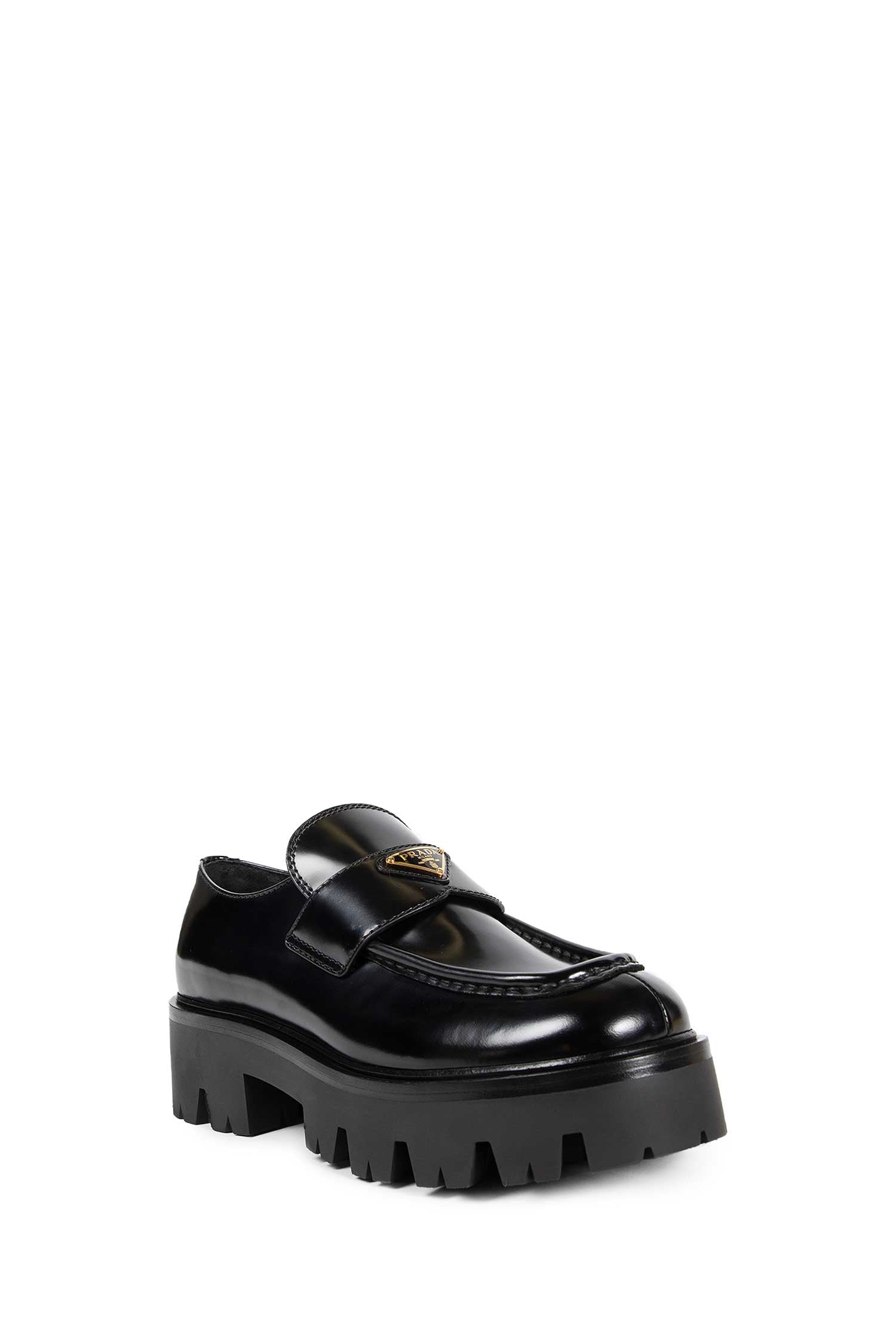 Prada Brushed Leather Platform Loafers, view 2
