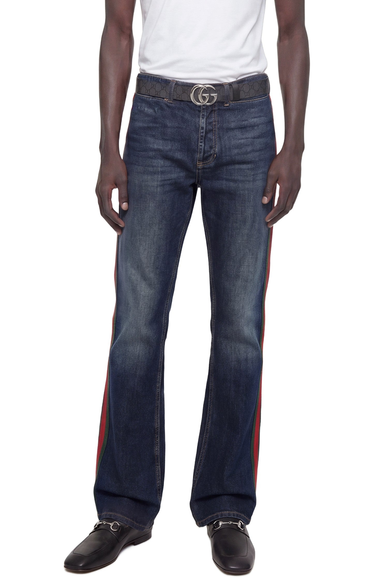 Gucci Flared 5 Pocket Jeans with Web