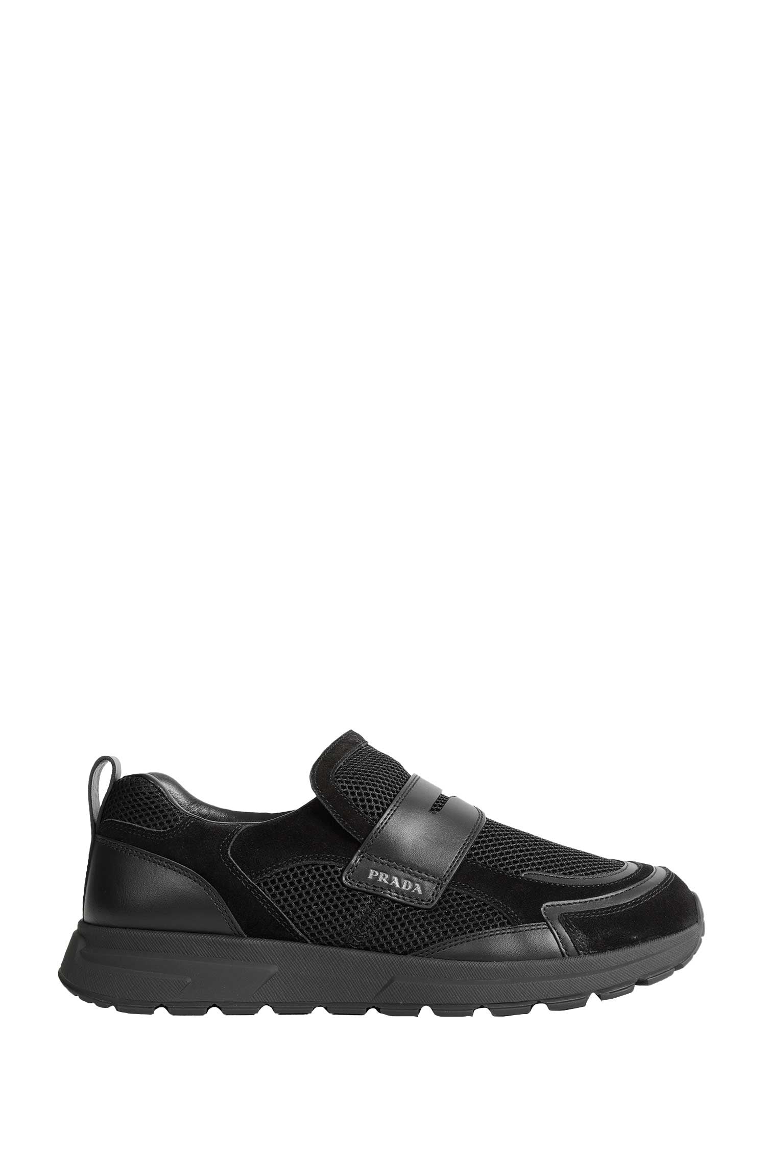 Prada Prax Mesh And Leather Loafers