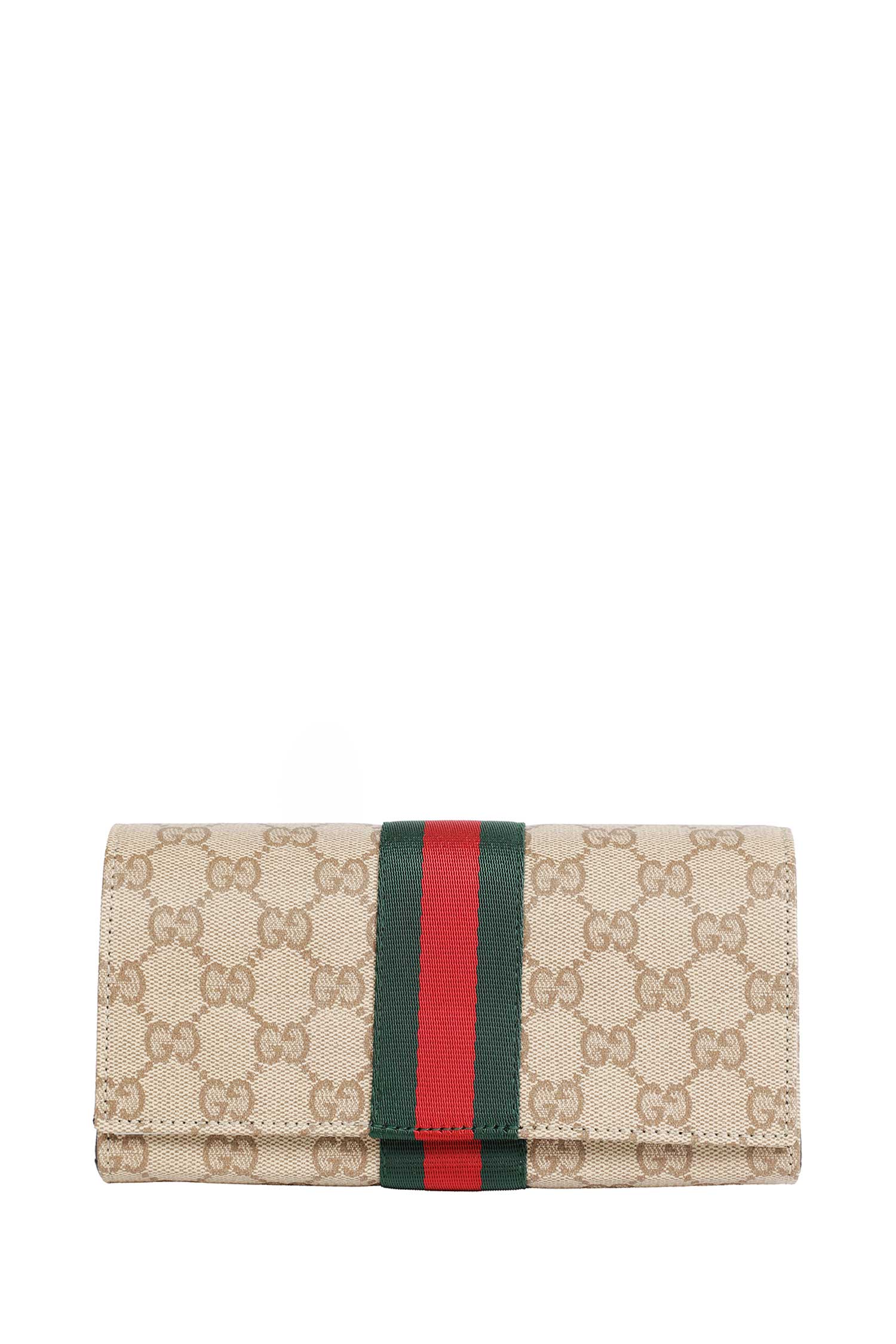 Gucci GG Coated Canvas and Web Pouc