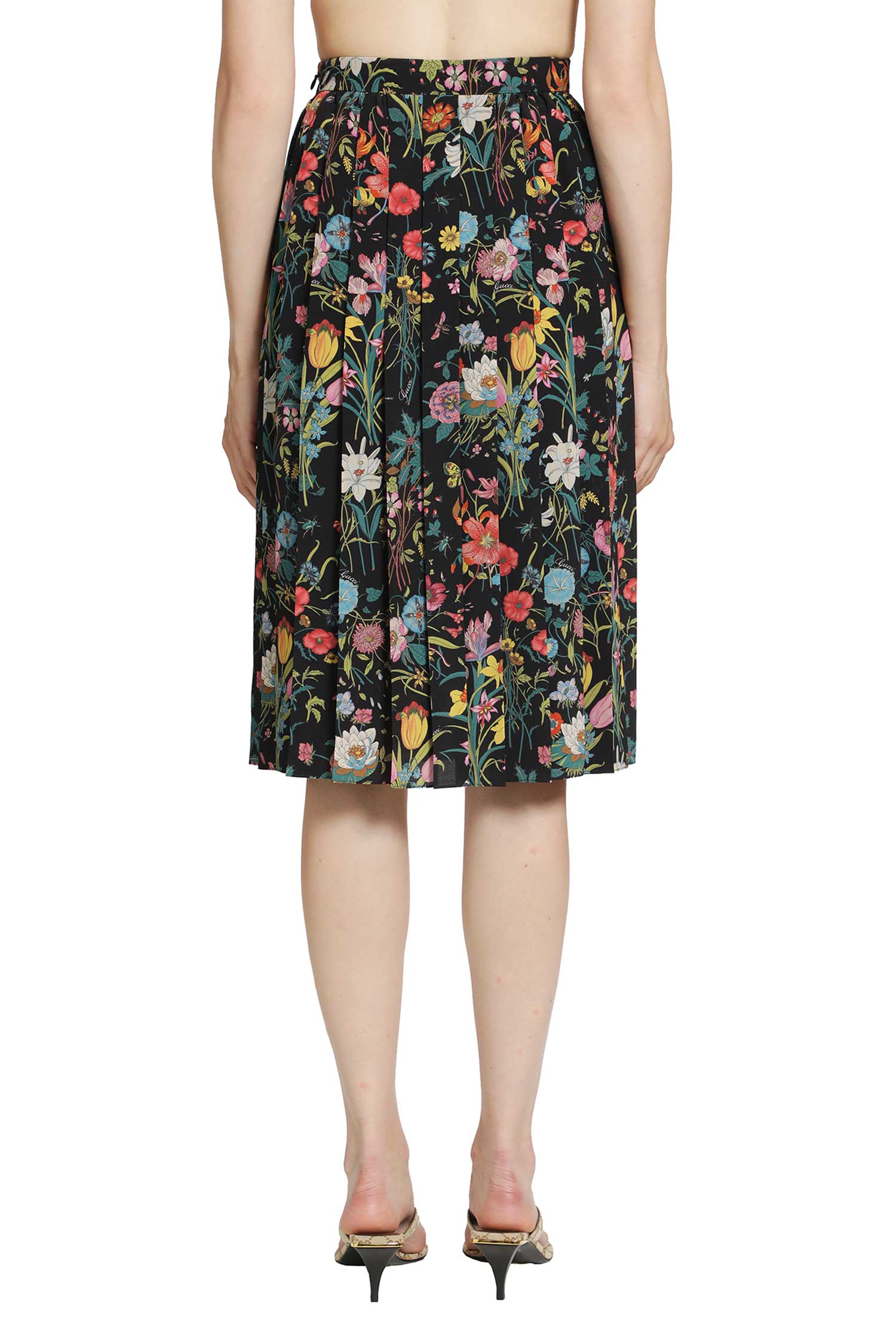 Gucci Printed Silk Midi Skirt