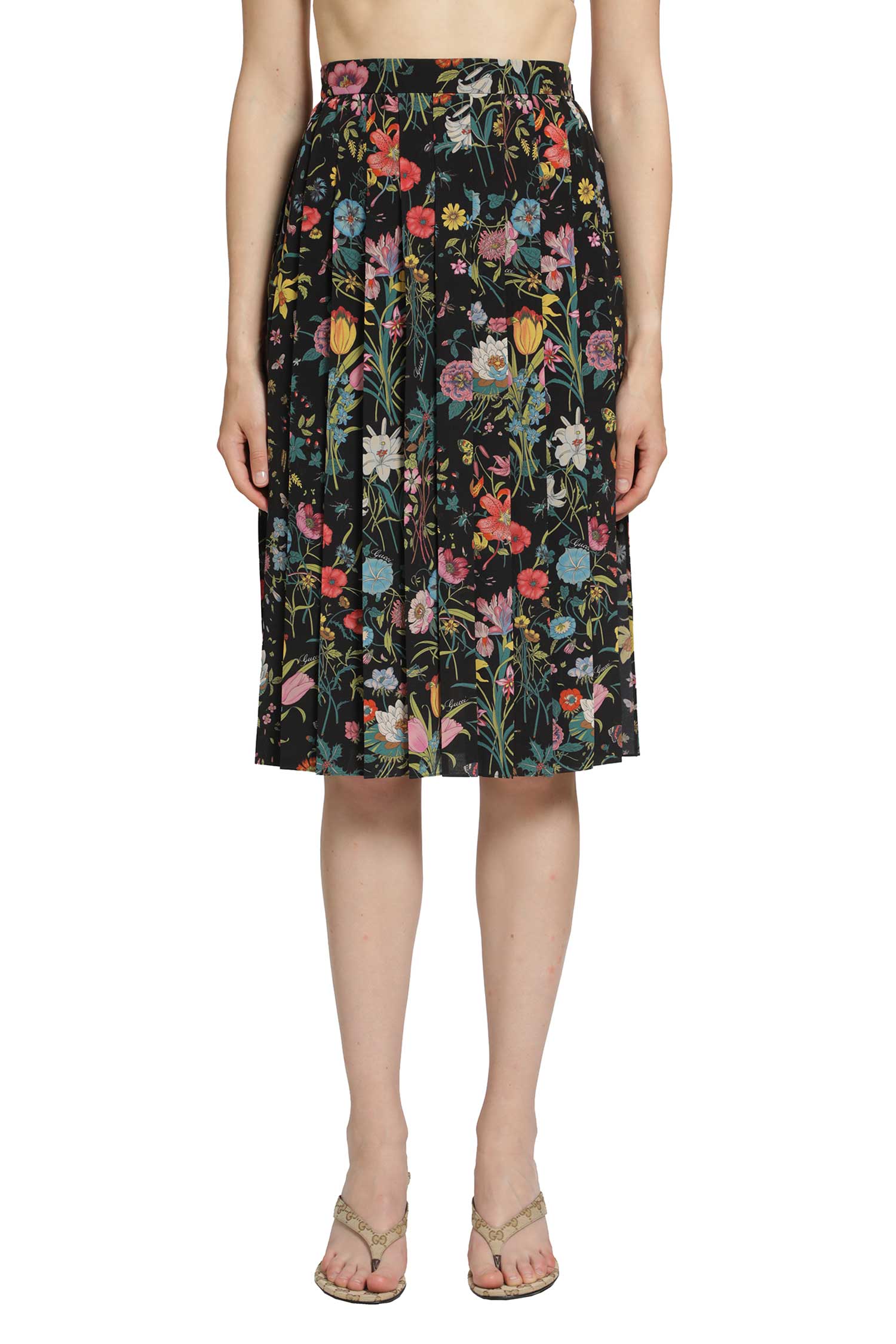 Gucci Printed Silk Midi Skirt, view 2