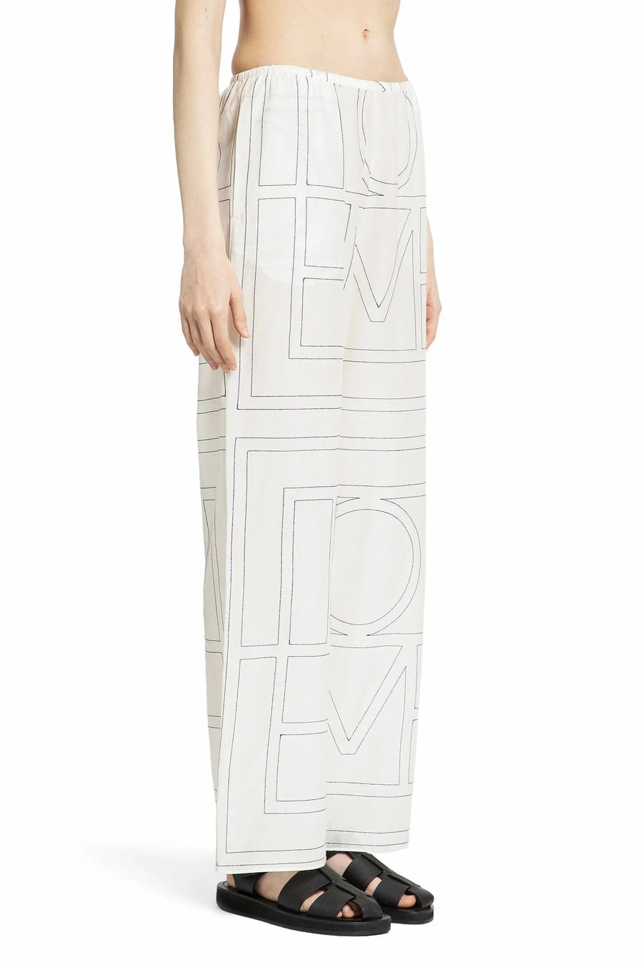 Toteme Monogram Cotton PJ Bottoms, view 3