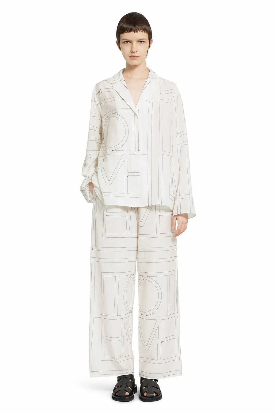 Toteme Monogram Cotton PJ Bottoms, view 5