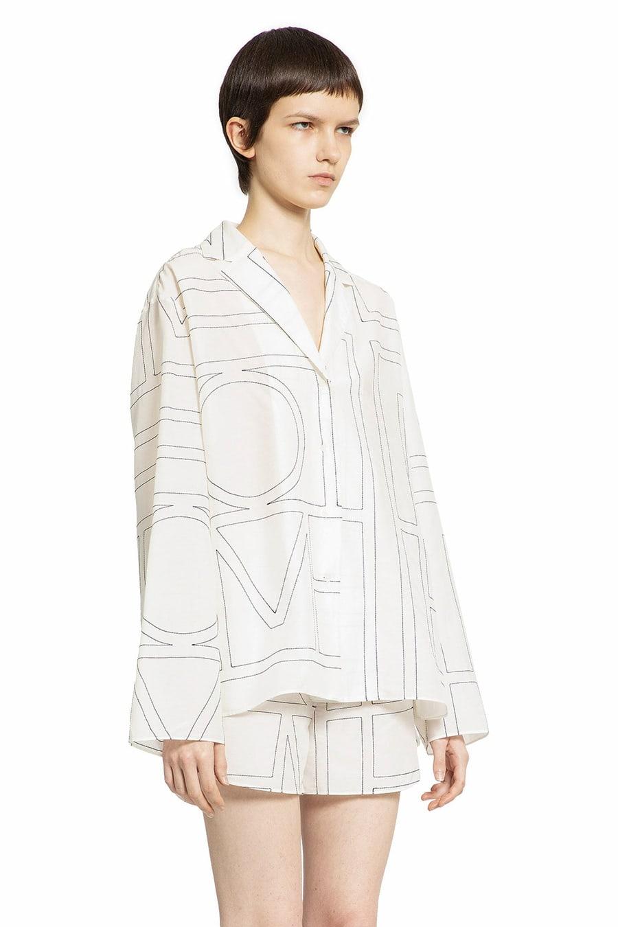 Toteme Monogram Cotton PJ Top, view 3