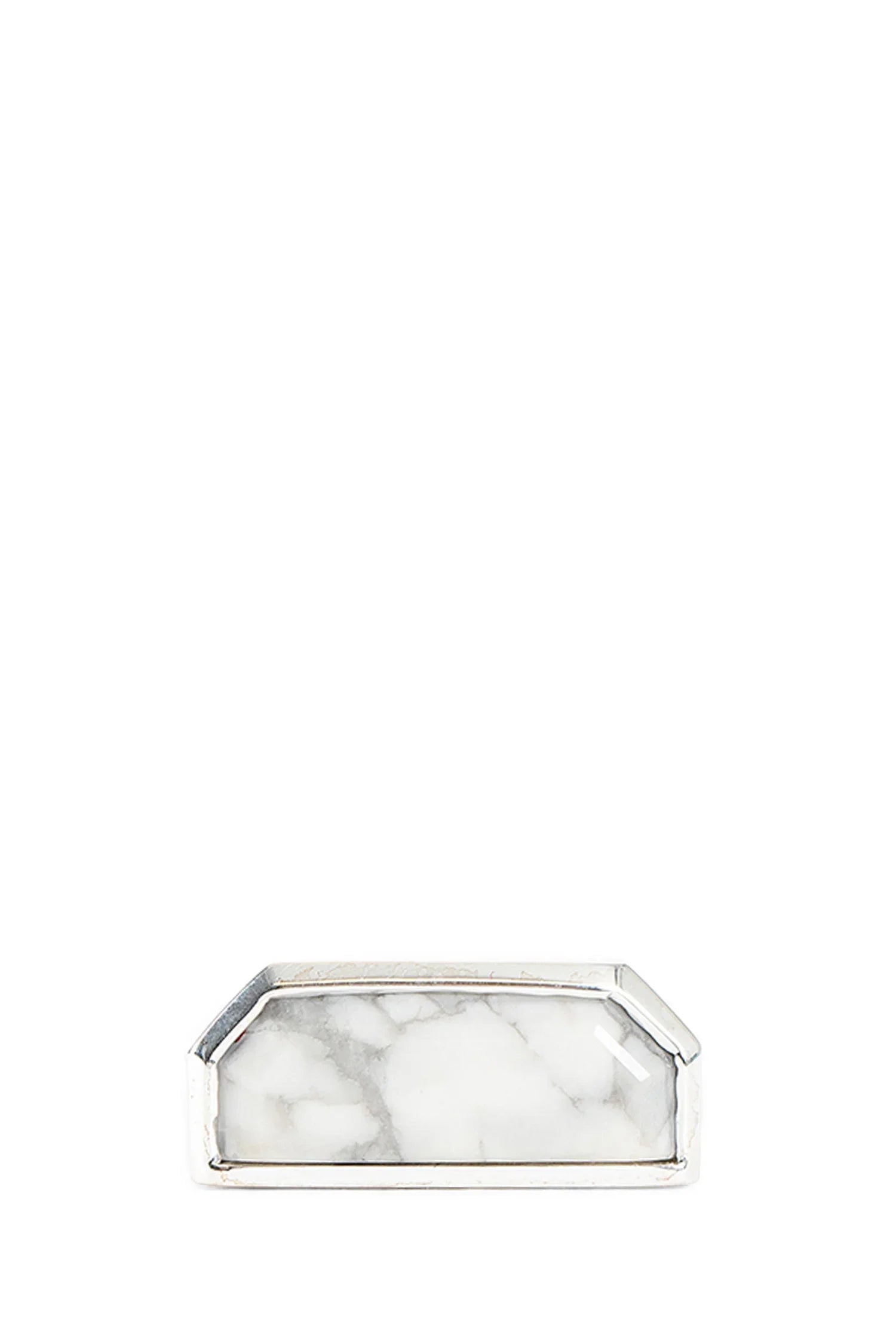 SUOT STUDIO Silver Half Cut Howlite Ring