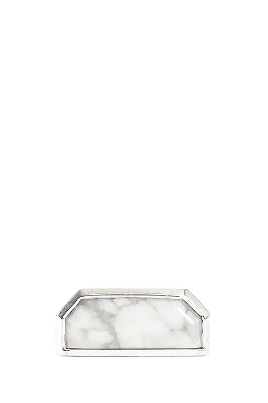 SUOT STUDIO Silver Half Cut Howlite Ring