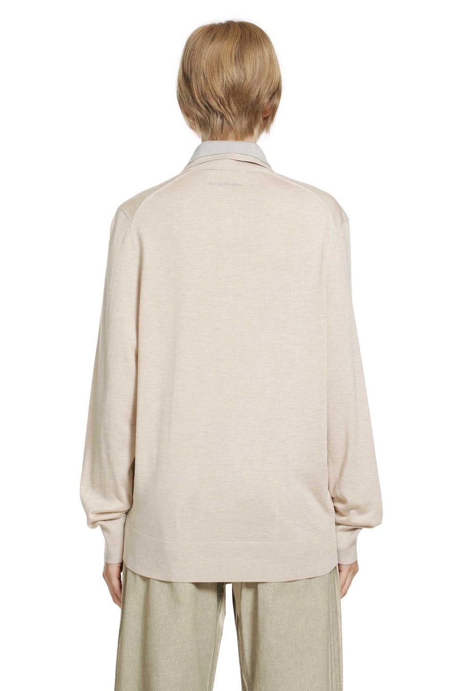 ACNE STUDIOS Layered Silk Cashmere Polo, view 4