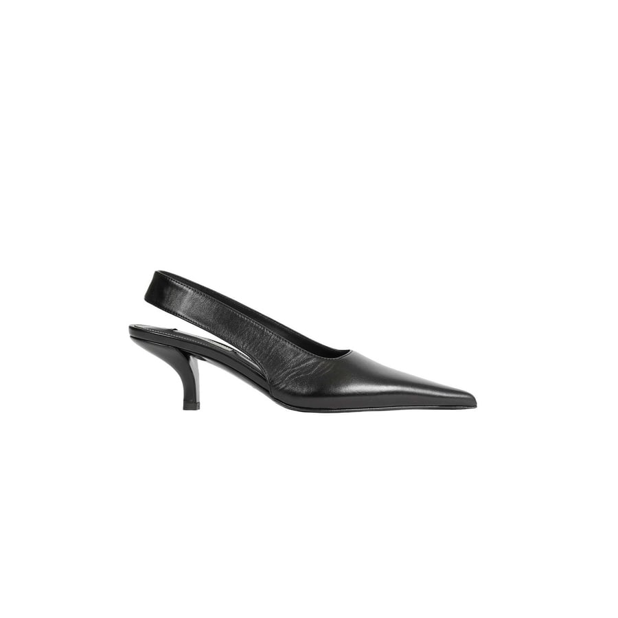 Toteme Classic Leather Slingbacks, view 8