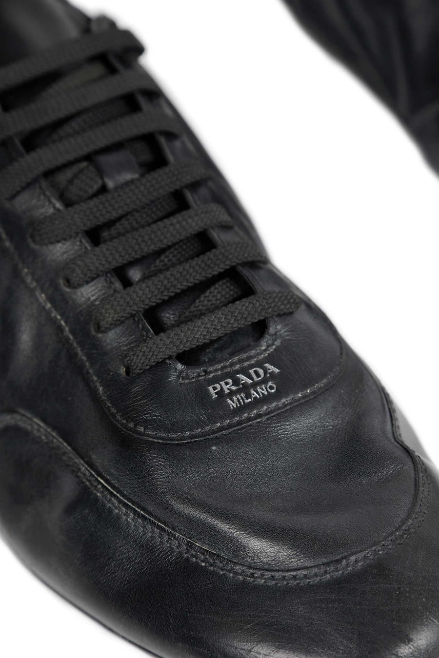 Prada Collapse Leather Sneakers, view 7