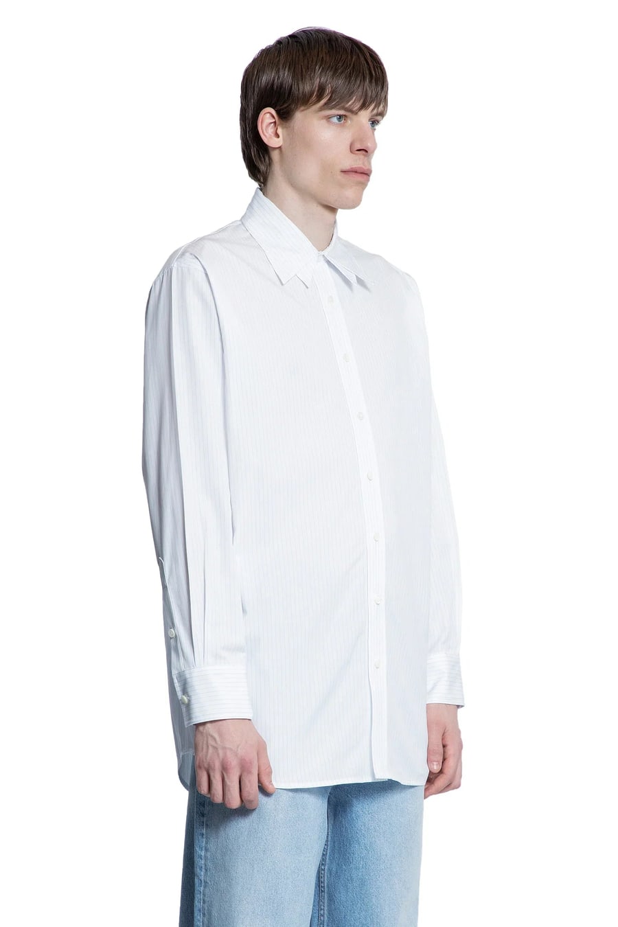 RECTO Double Collar Stripe Shirt, view 3