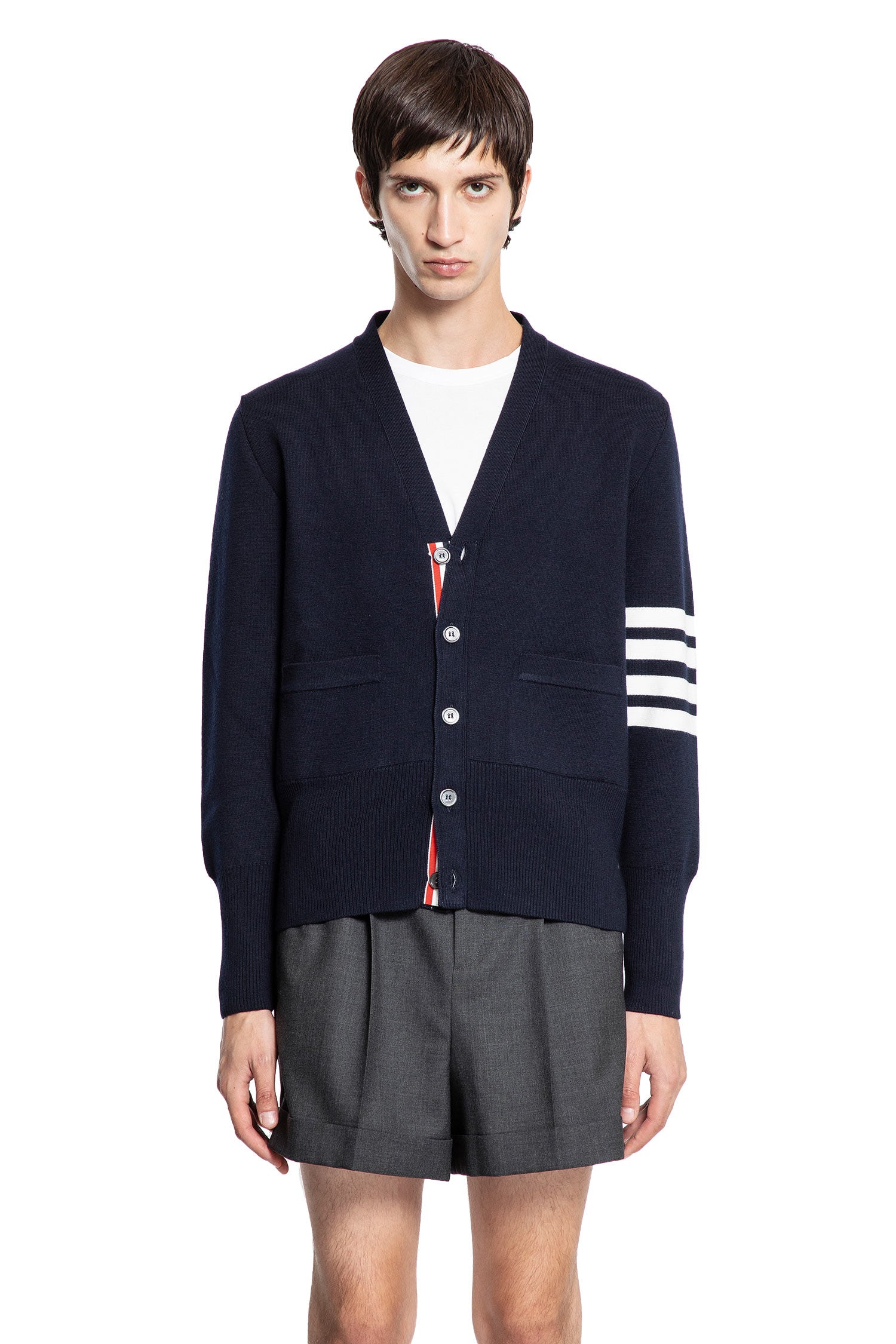 Thom Browne Milano Stitch 4-Bar Cardigan, view 2