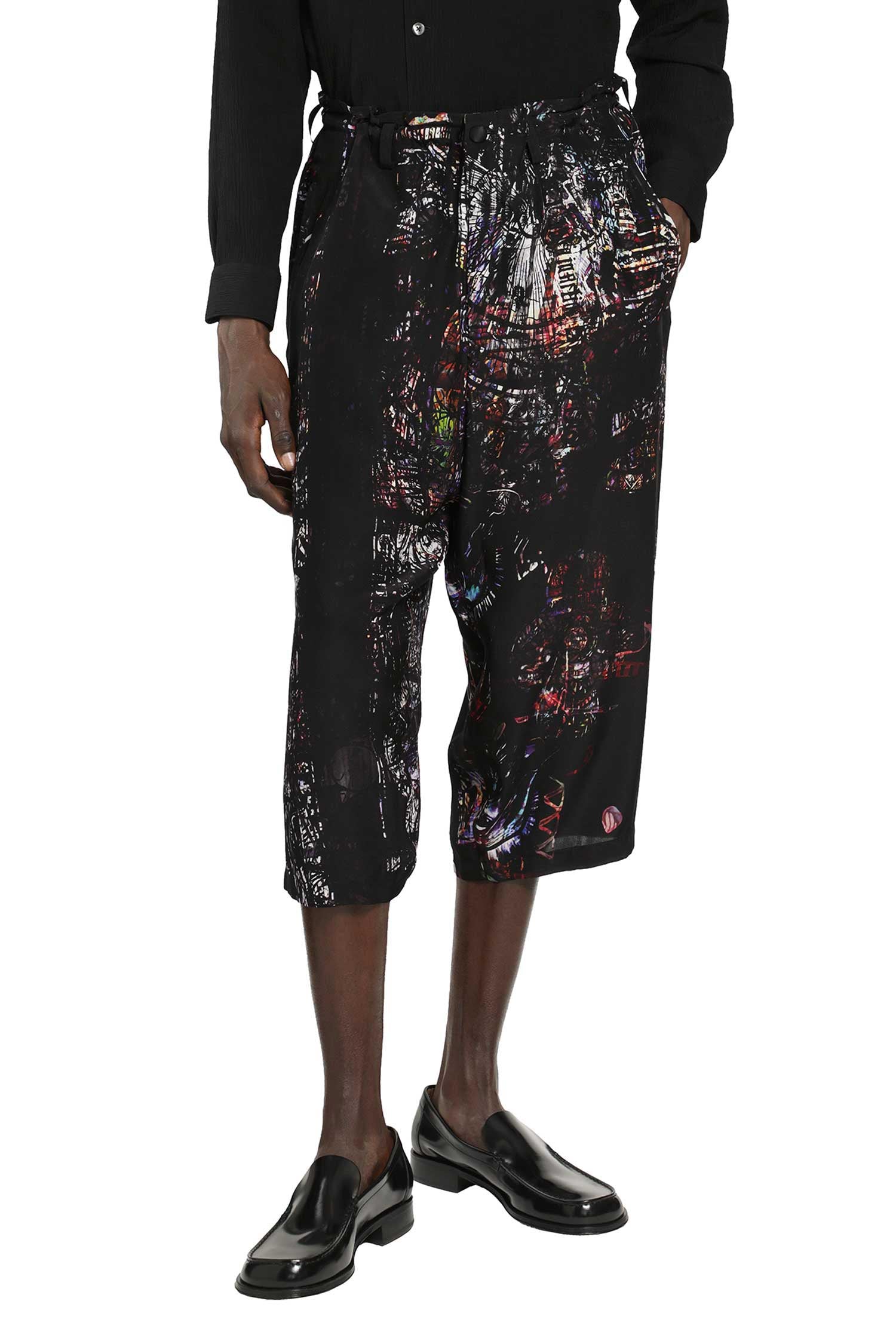 YOHJI YAMAMOTO Stained Glass Printed Bermuda Pants