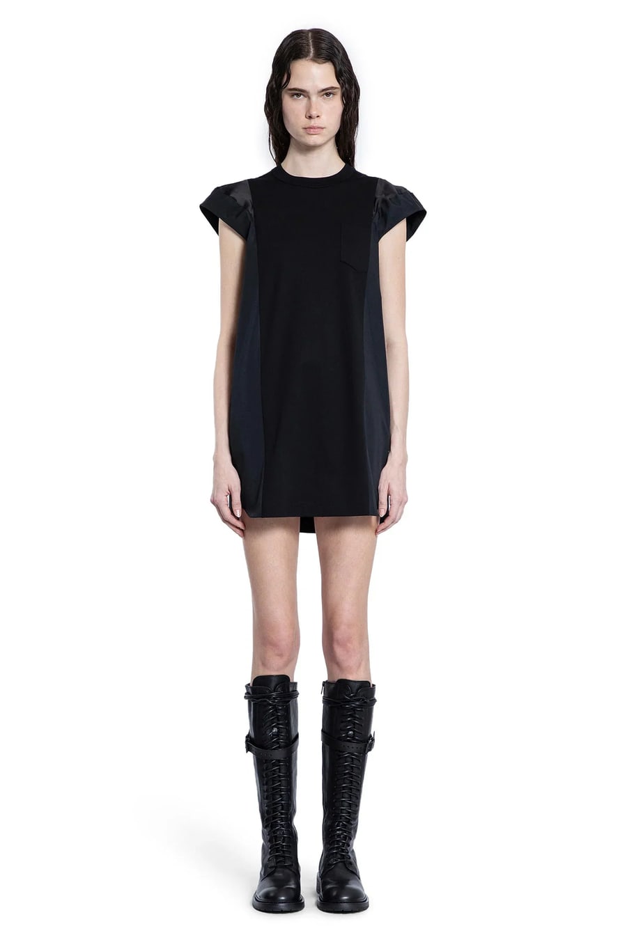 SACAI Poplin x Cotton Jersey Dress
