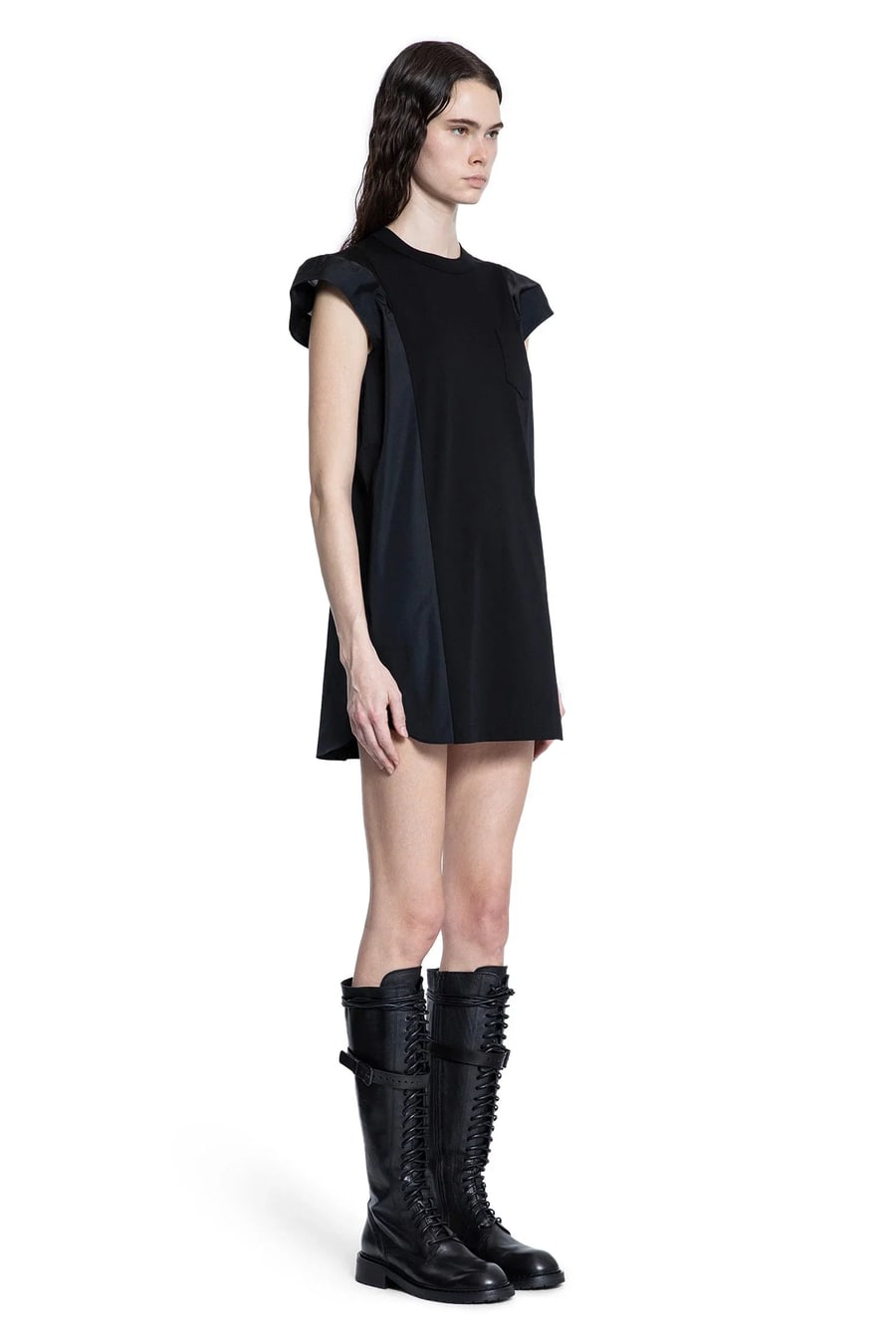 SACAI Poplin x Cotton Jersey Dress, view 2