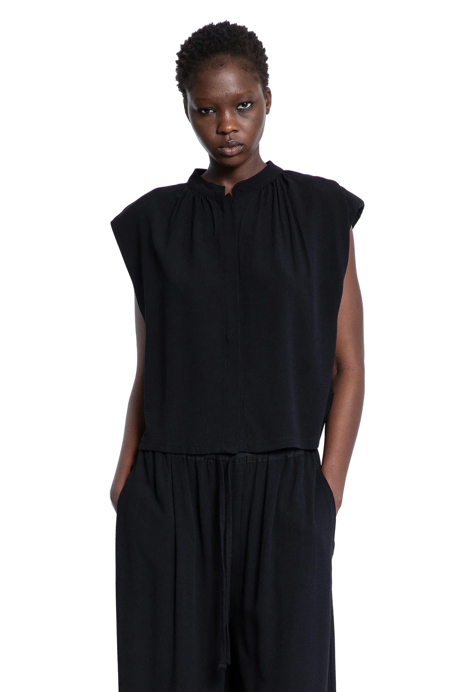 THOM KROM Sleeveless Viscose Jersey Blouse