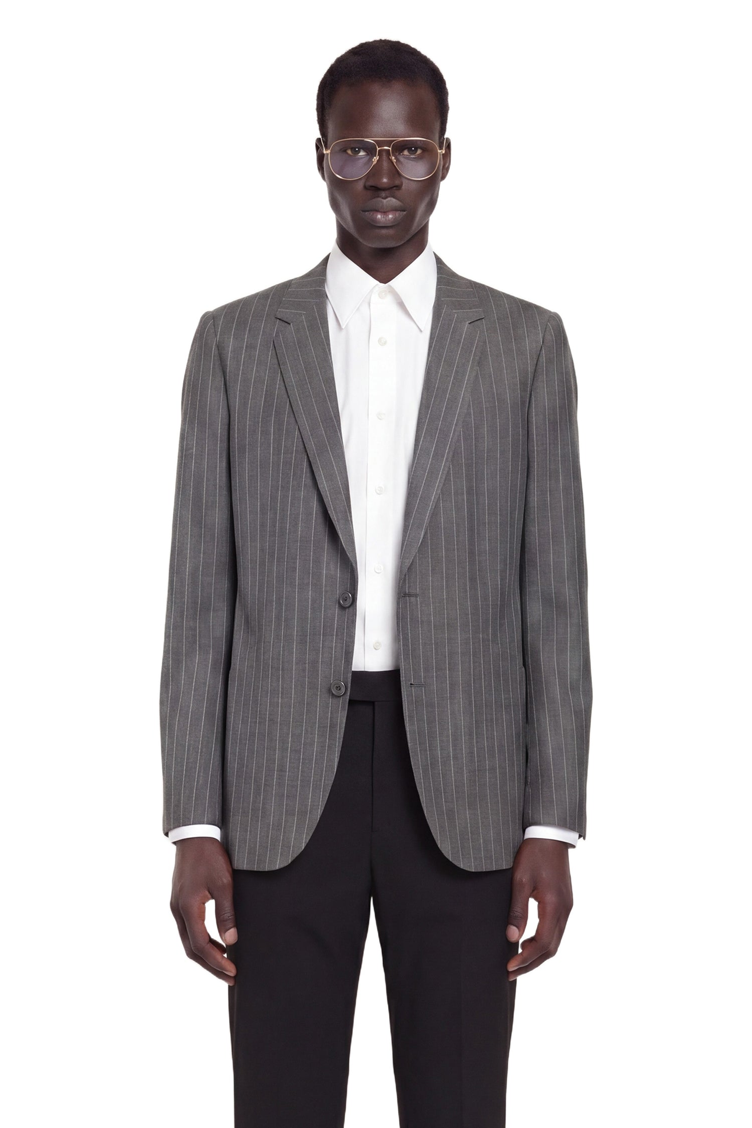 VALENTINO Single-Breasted Blazer in Pinstripe Wool