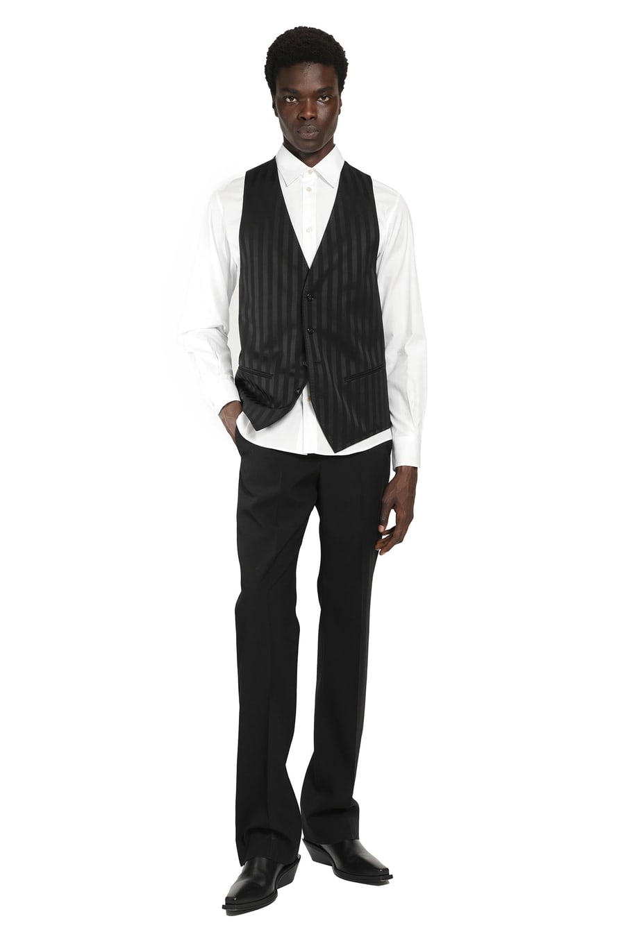 Ann Demeulemeester Juikko Striped Satin Waistcoat, view 5