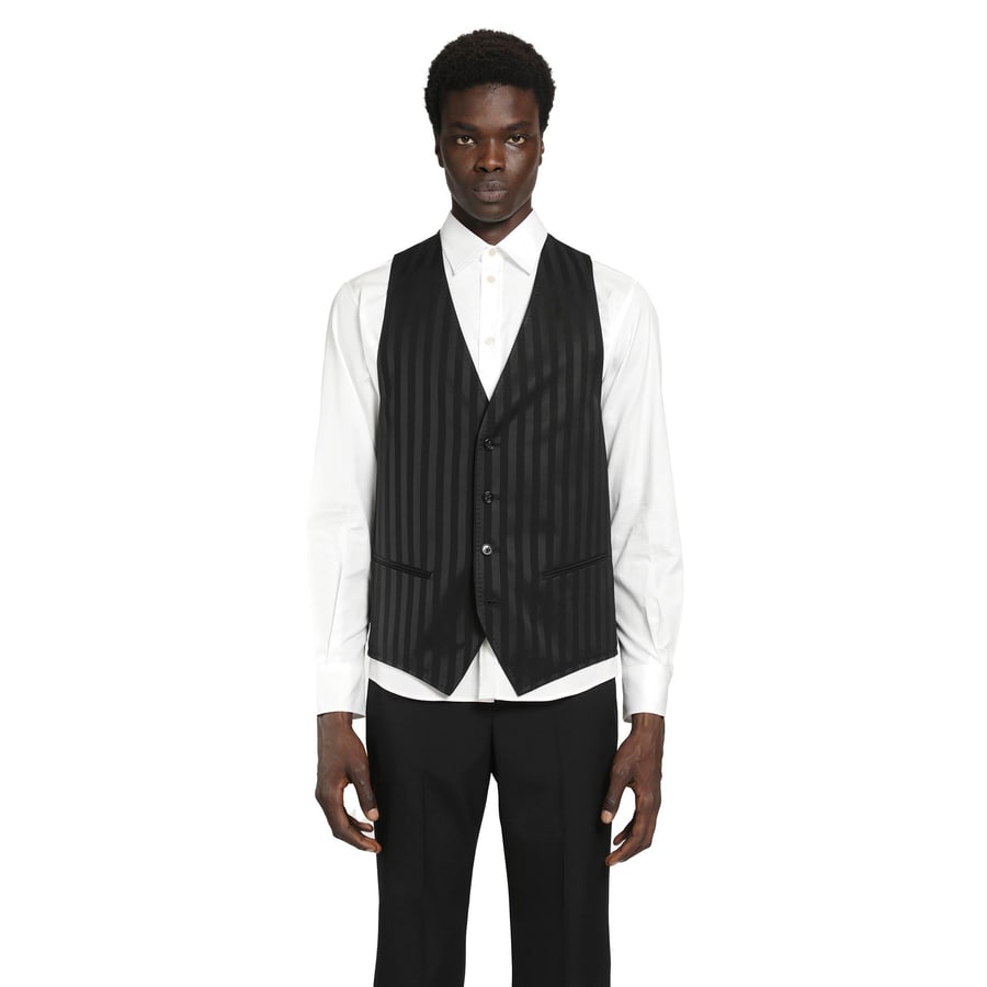 Ann Demeulemeester Juikko Striped Satin Waistcoat, view 6