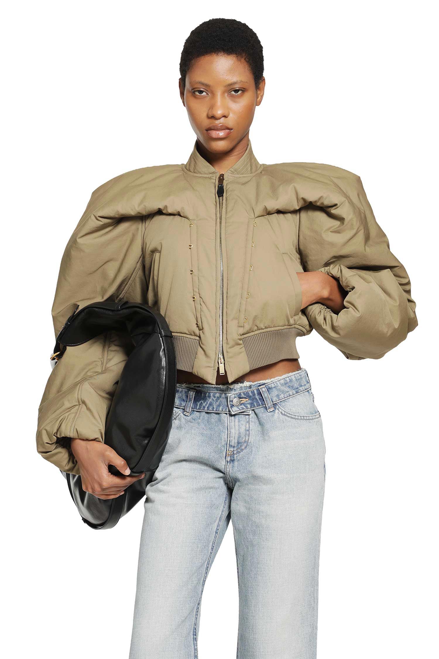 MCQUEEN Cropped Bomber Jacket