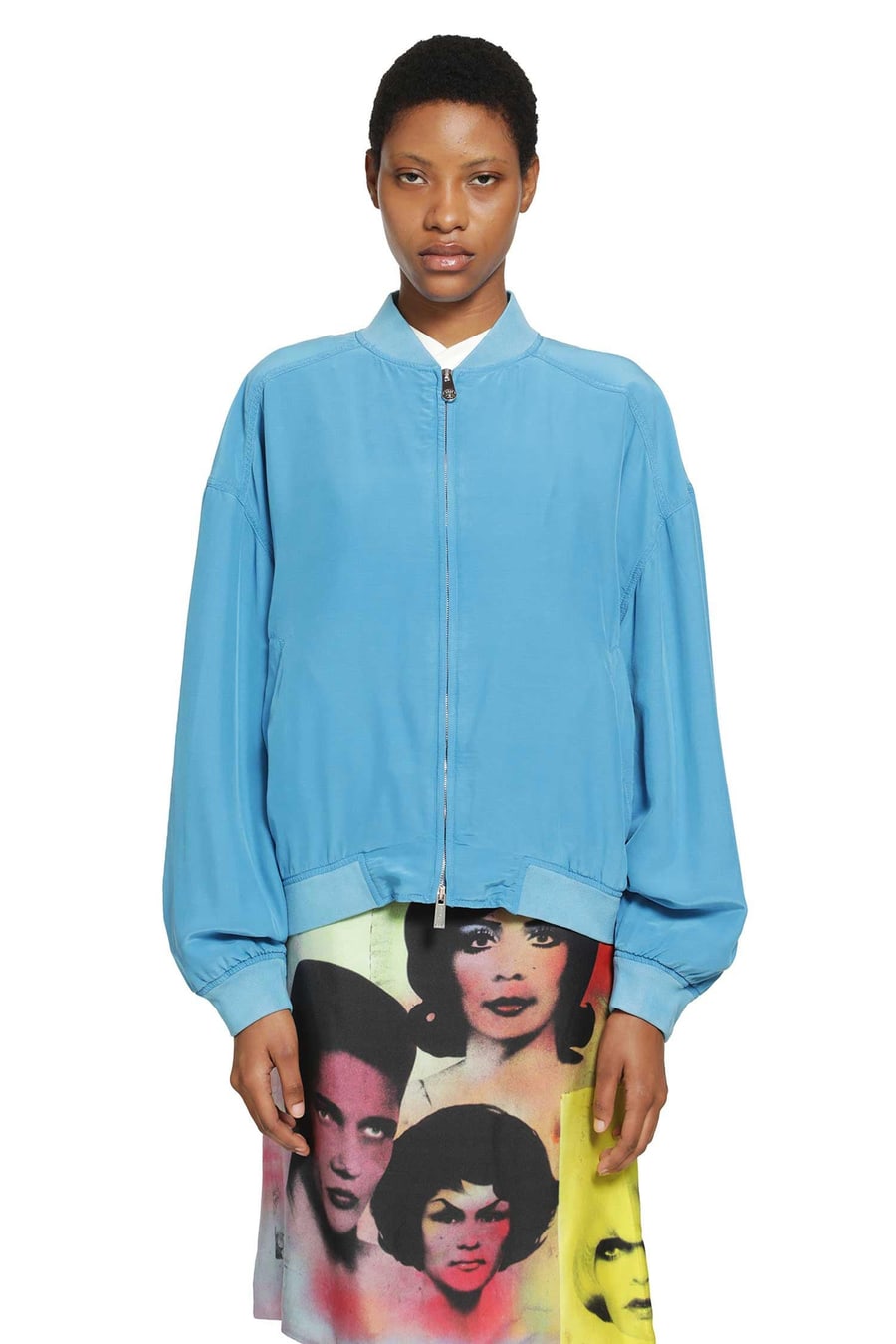Versace Overdyed Silk Poplin Bomber, view 2