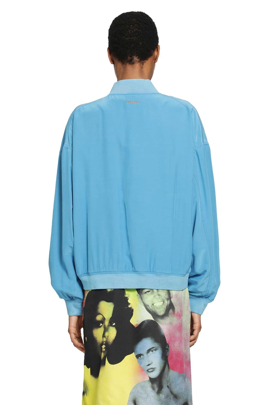 Versace Overdyed Silk Poplin Bomber, view 4