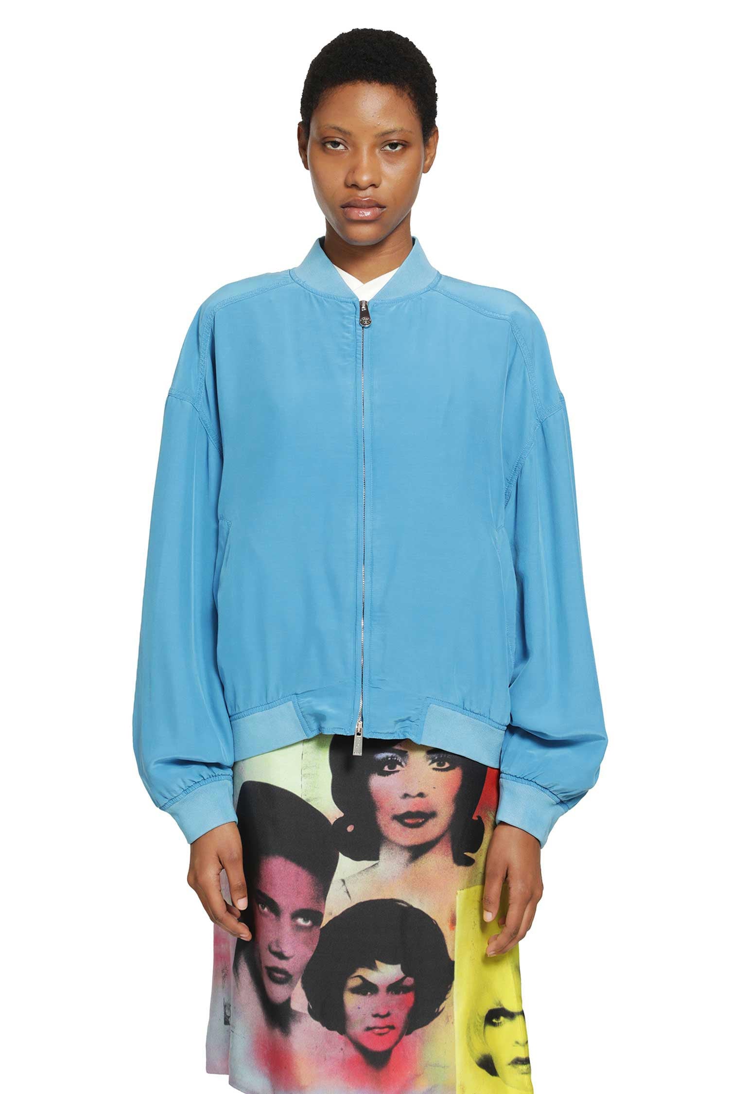Versace Overdyed Silk Poplin Bomber, view 2