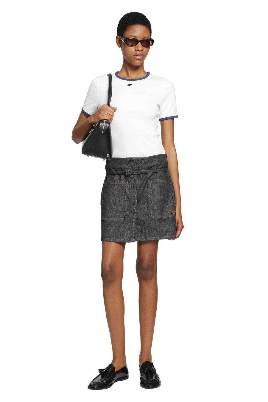 COURRÈGES Two Pockets Denim Skirt, view 6