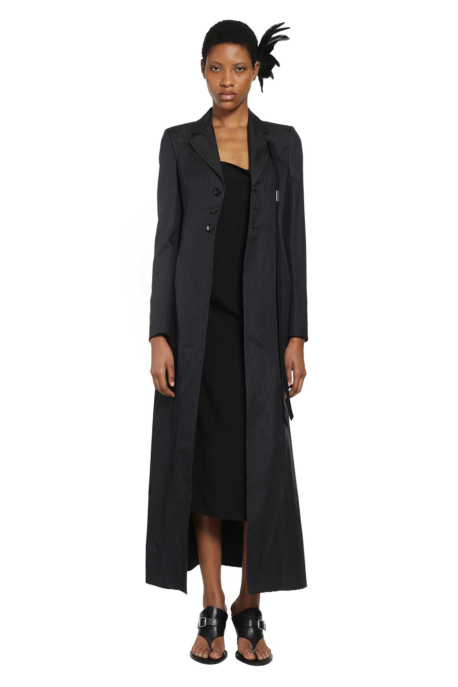 Ann Demeulemeester Abke X-Long Open Front Fitted Coat