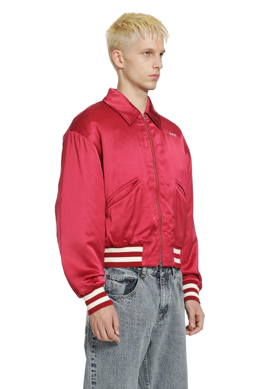 SECOND LAYER Aces Satin Club Jacket, view 3