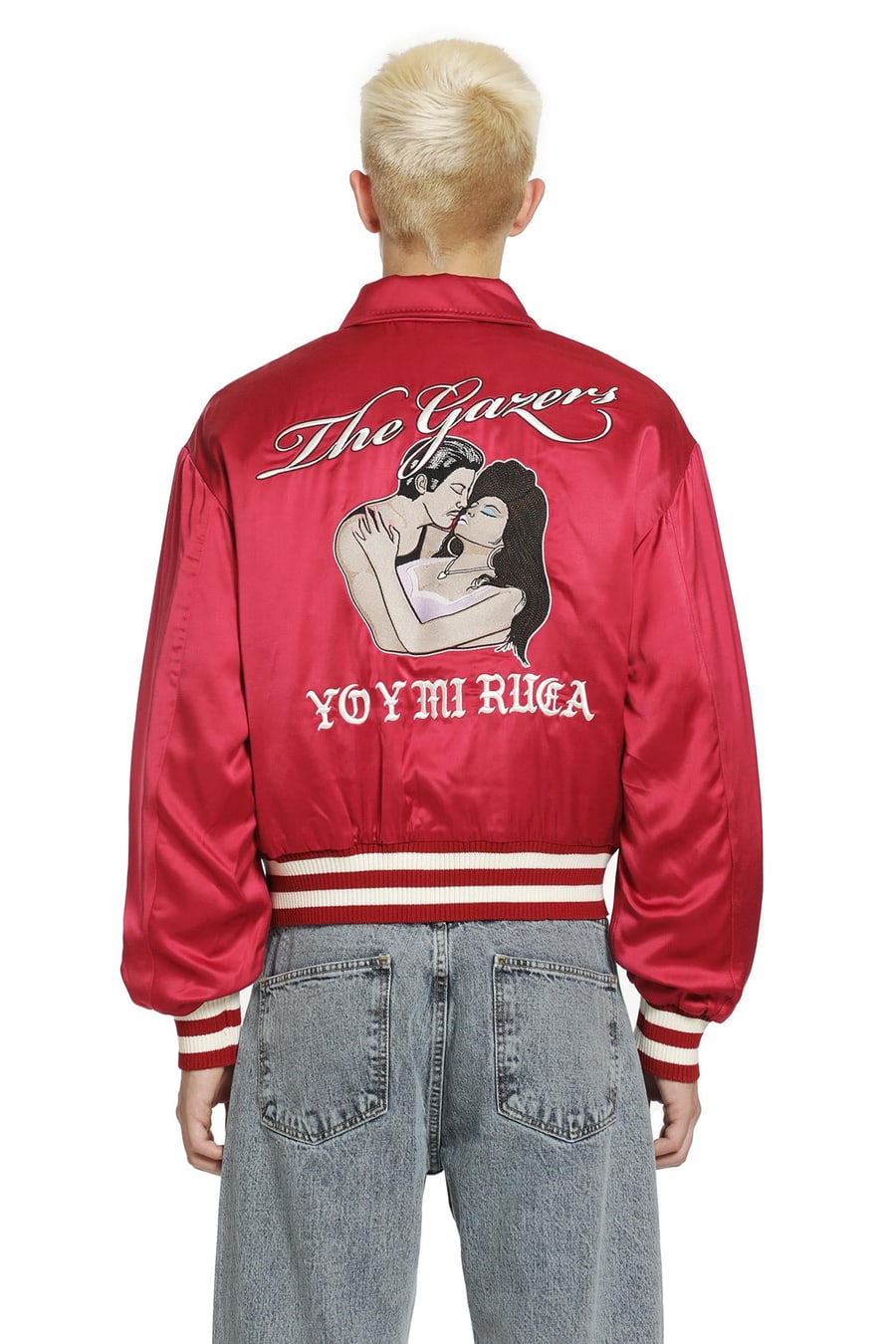 SECOND LAYER Aces Satin Club Jacket, view 4