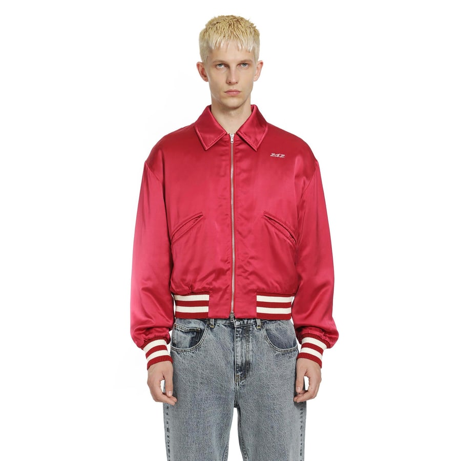 SECOND LAYER Aces Satin Club Jacket, view 6