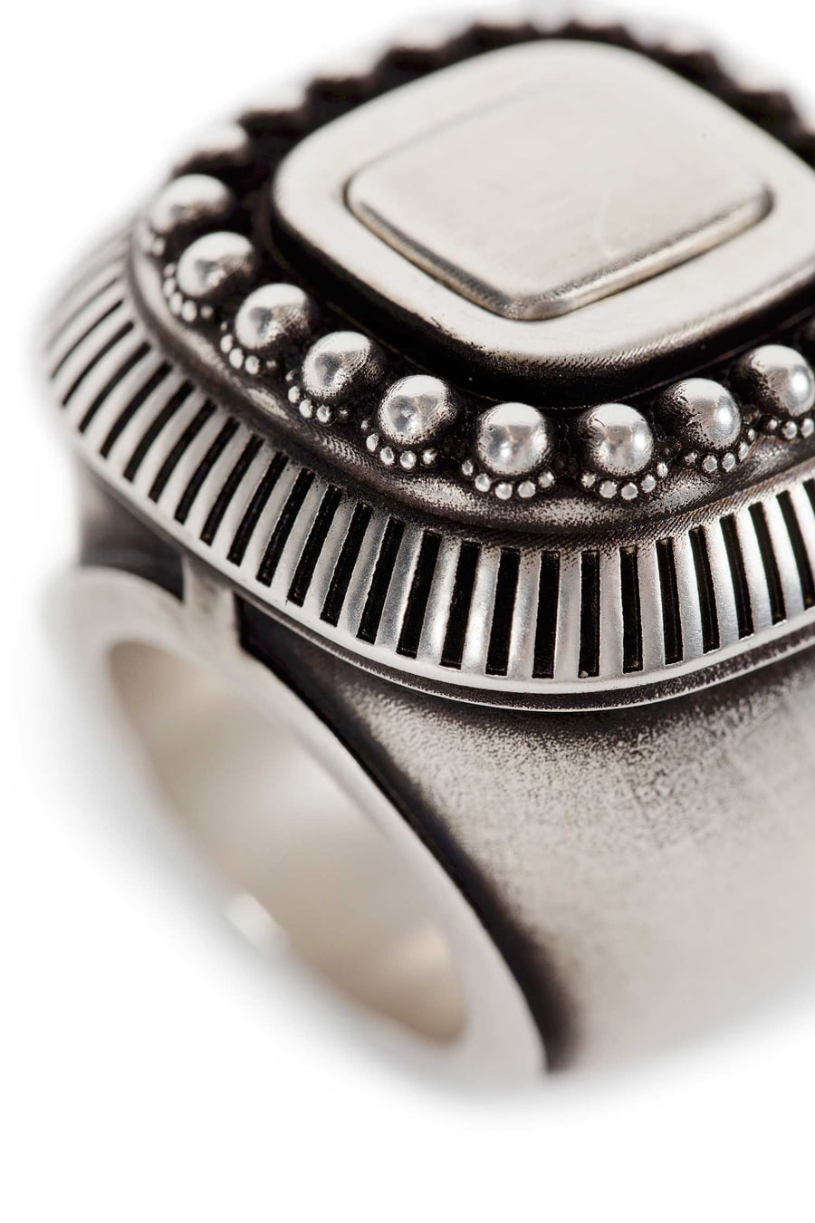 Ann Demeulemeester Char Wide Ring with Spheres, view 3