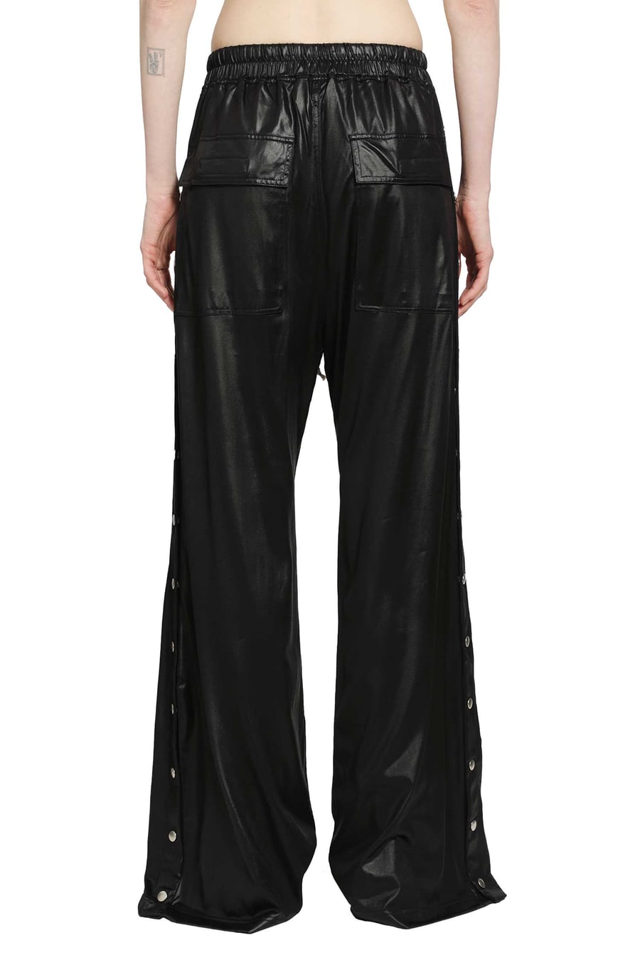 Rick Owens DRKSHDW Temple Wide Pusher Pants in Liquid Jersey, view 4