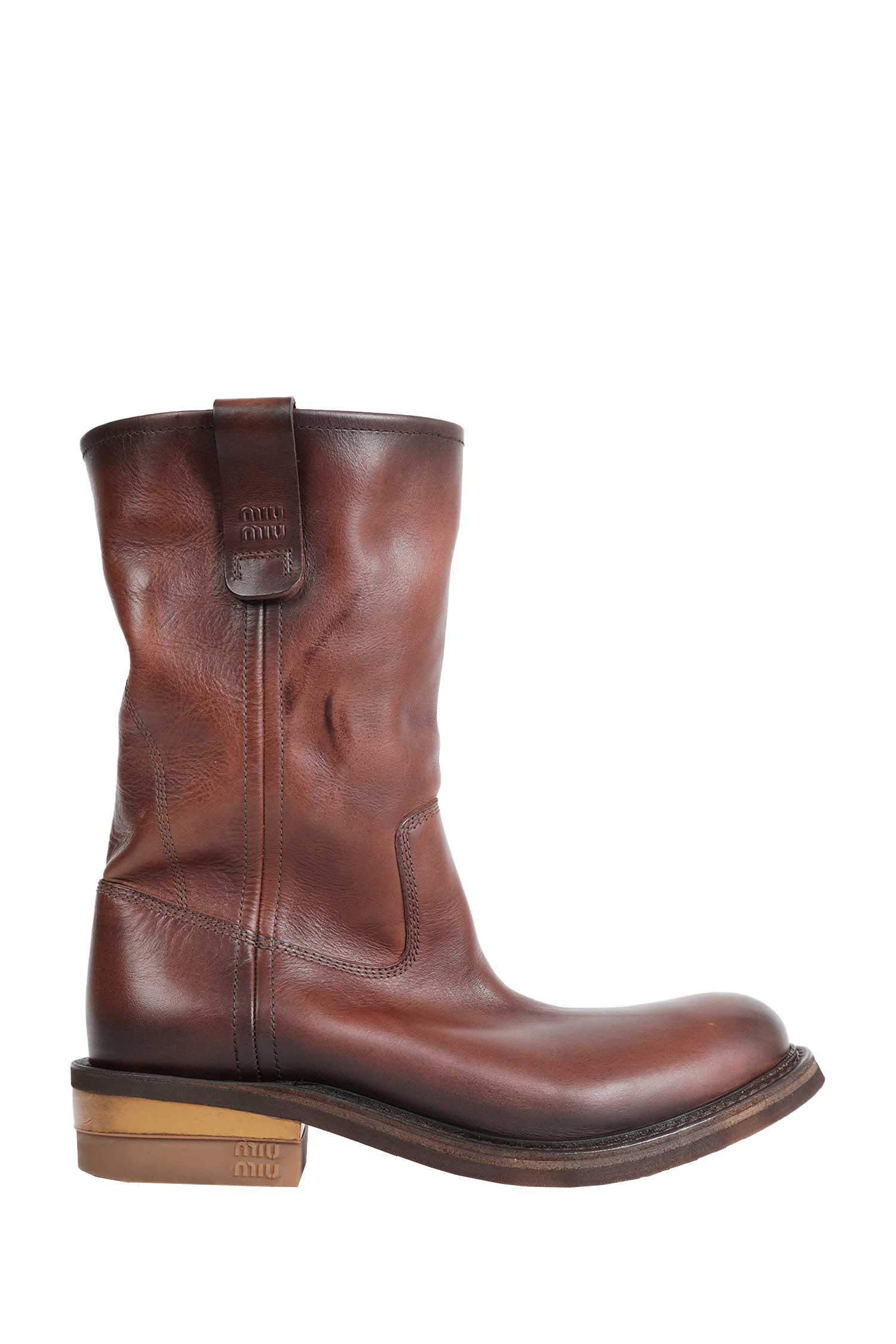 Miu Miu Foule Leather Boots