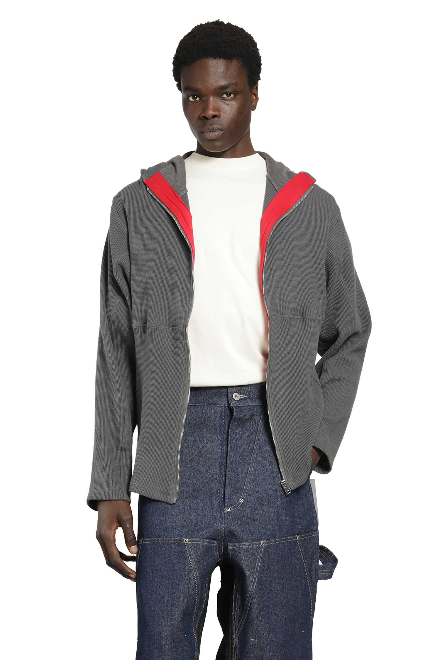BRYAN JIMENEZ Thermal Zip-Up Hoodie