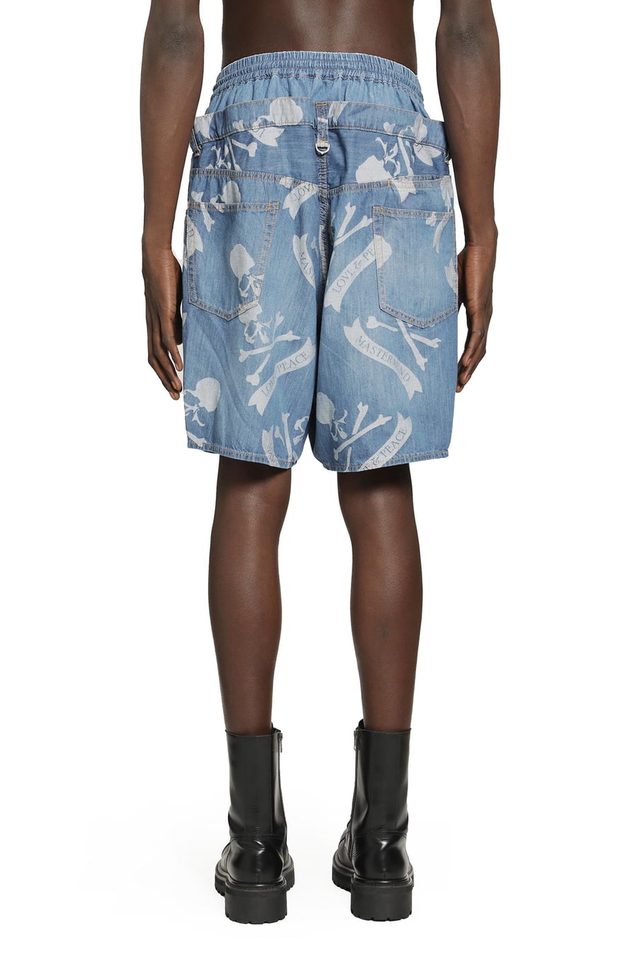 MASTERMIND WORLD Aloha Denim Shorts, view 4